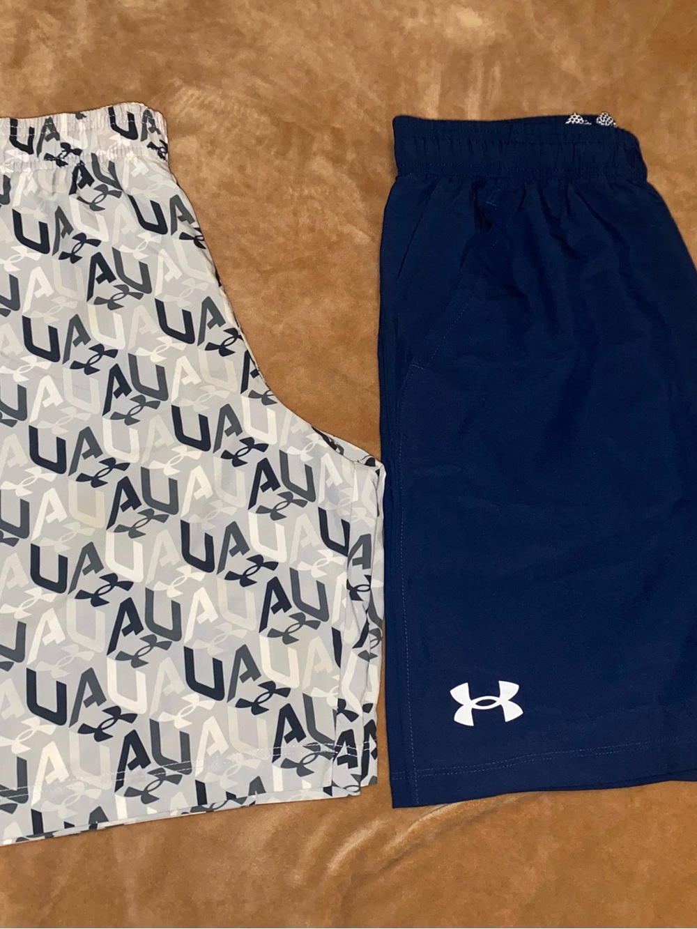 Under Armour Boys' Navy & White Graphic Athletic Shorts Set